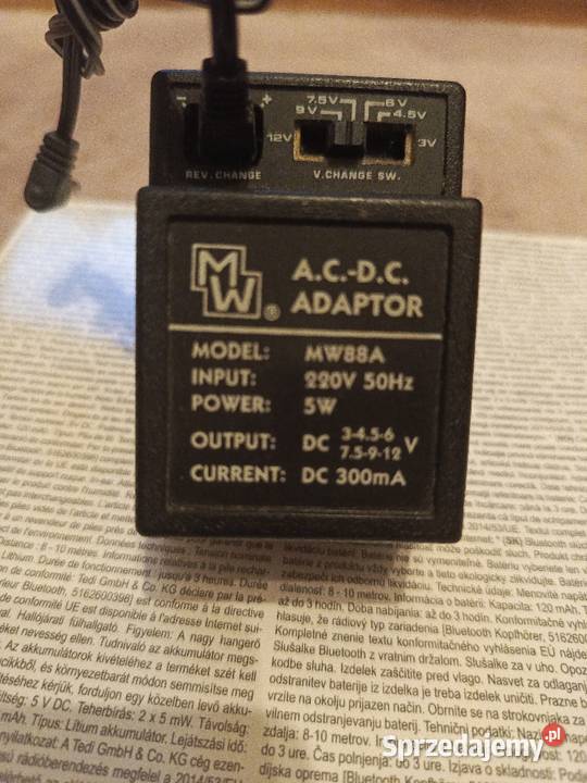 Zasilacz adapter AC DC model MW 88A Adaptery Tychy