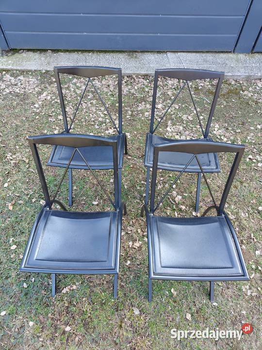 Komplet krzeseł Cattelan Italia składane skóra