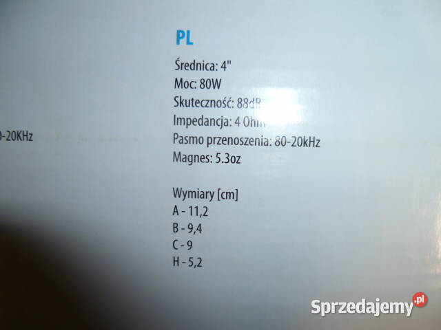 Głośniki samochodowe Peiying PY1085F Głośniki małopolskie Kraków sprzedam