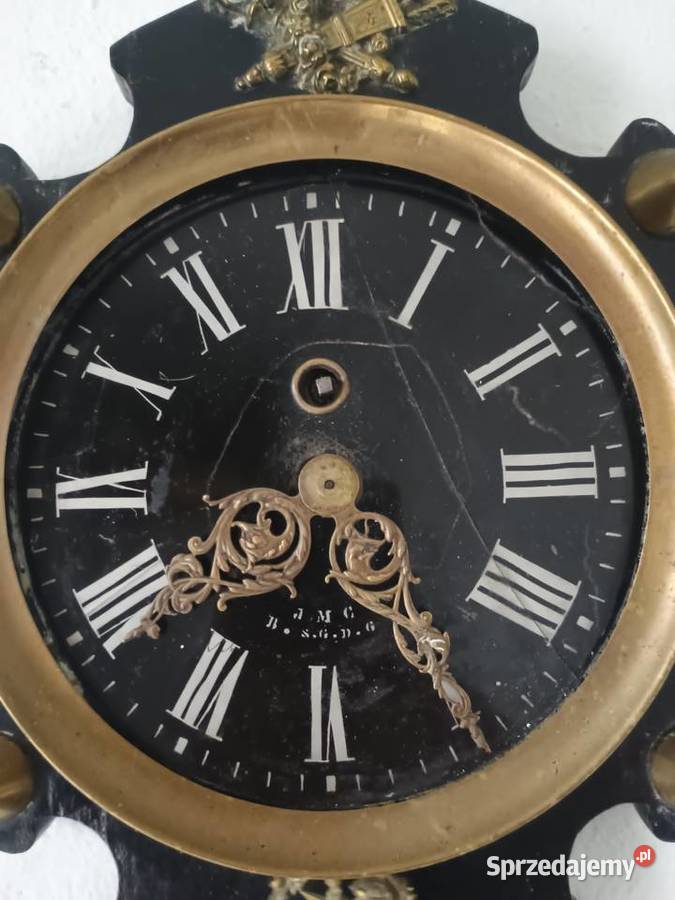 Francuski zegar wiszący mosiężny podkarpackie Rzeszów sprzedam