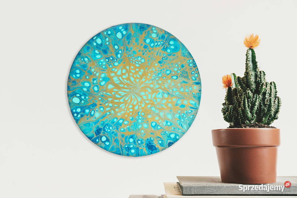 Okrągły obraz Serce Oceanu średnica 40 acrylic Warszawa sprzedam