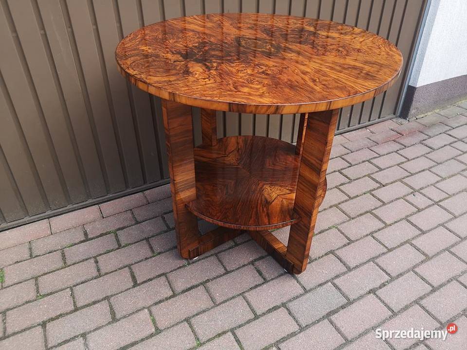 Stolik Stół ArtDeco Unikat Orzech 80 Politura Antyki, Sztuka, Kolekcje