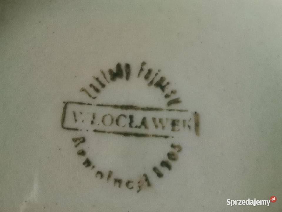 Stary duży kubek fajans Włocławek Rewolucji 1905 Katowice