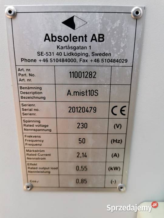 Odciąg mgły olejowej z maszyn CNC filtr Zdziechowice