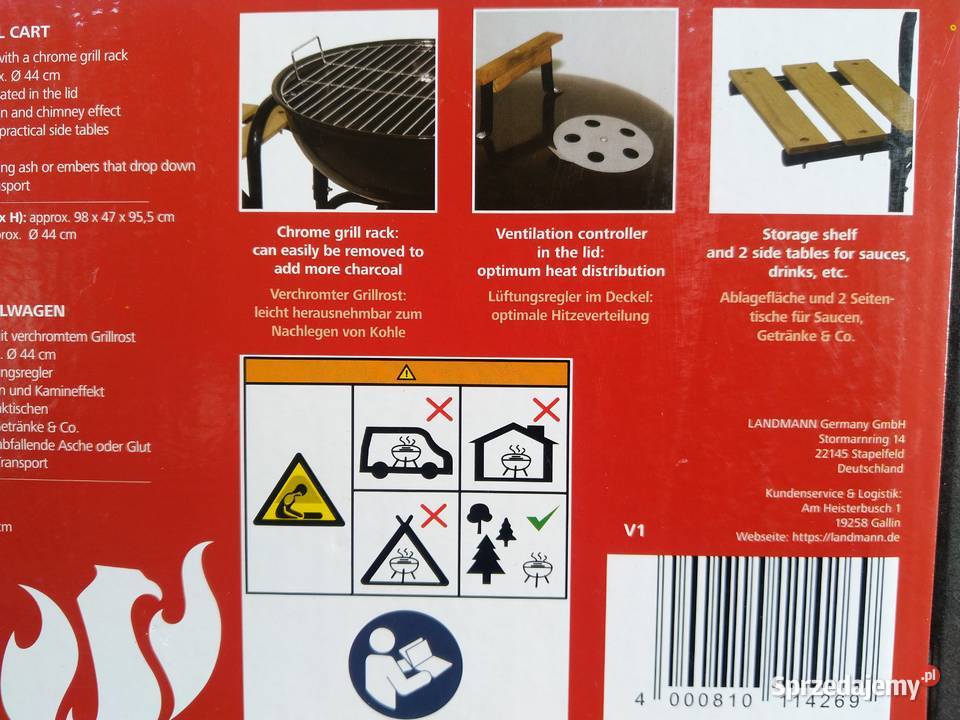 NAJTANIEJ Grill Węglowy Mobilny z Pokrywą Zabrze sprzedam