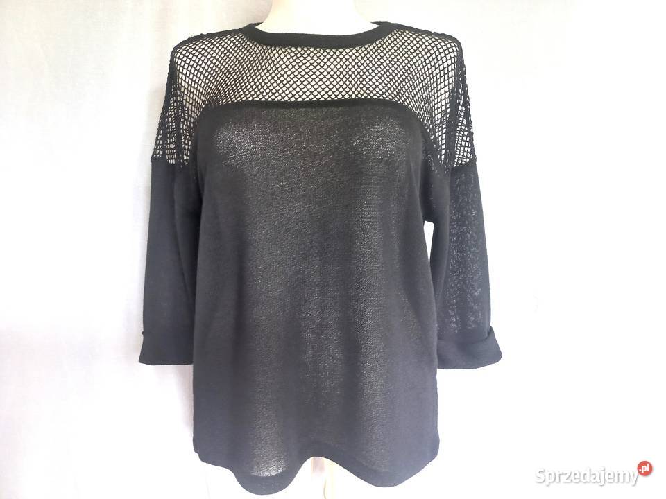 Bluzka czarna Sweterek rękaw 34 Cienkie r 40 Białystok