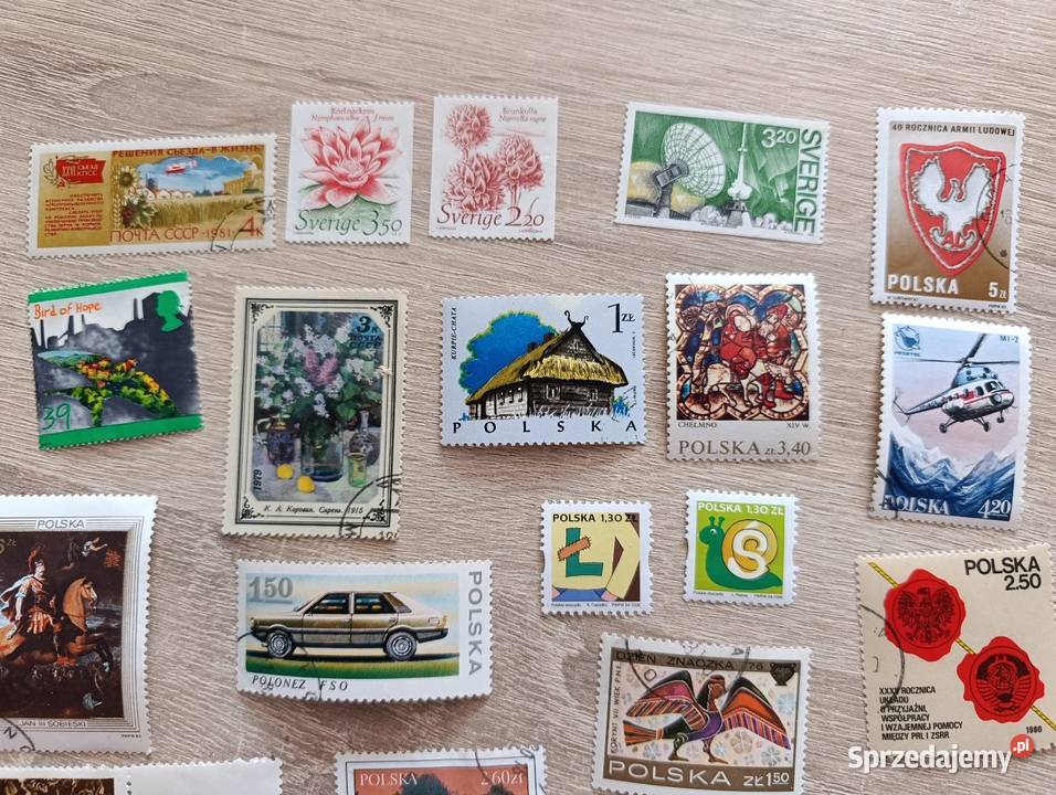 Zestaw 20 znaczków pocztowych Filatelistyka