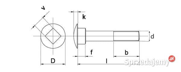 Śruba zamkowa DIN603 M16x70 mm ocynk kl 88 Kramp Kamionna