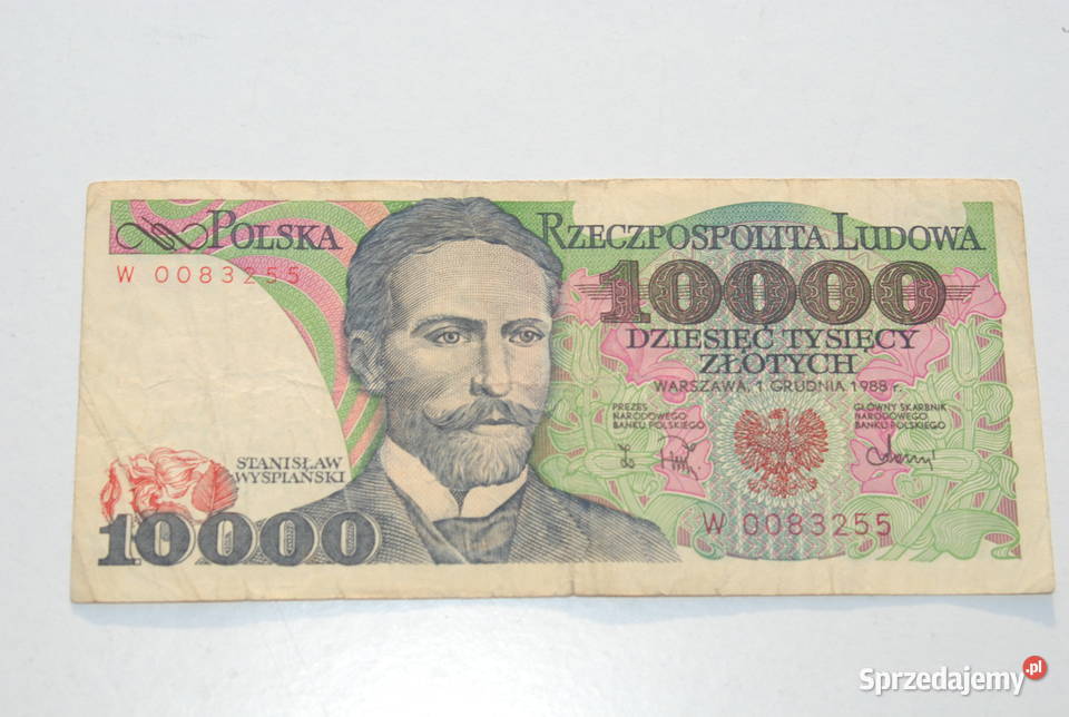 Stary banknot 10000 złotych Wyspiański 1988antyk śląskie sprzedam
