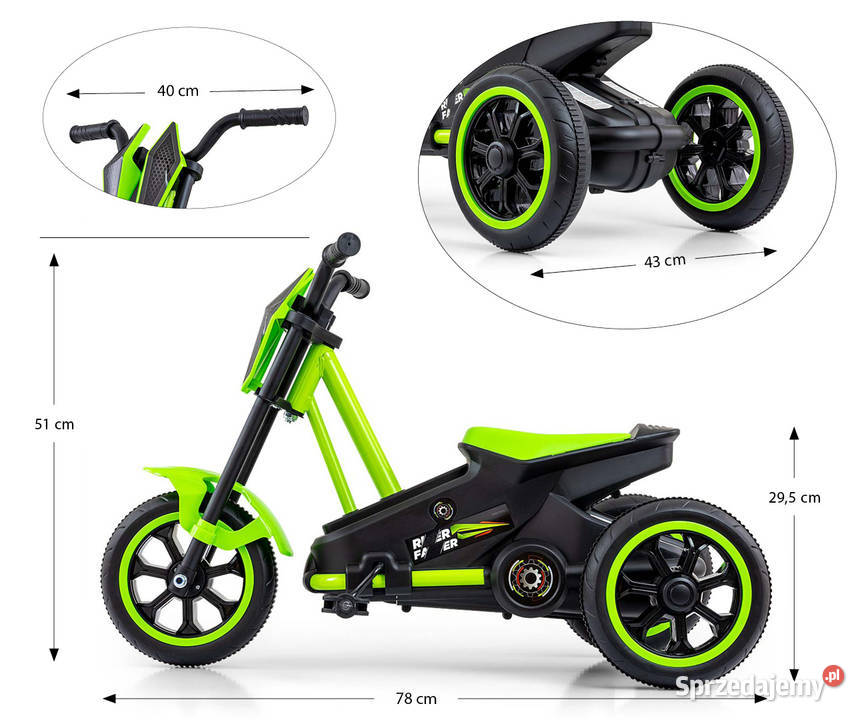 Gokart na pedały Rider Green Kielce
