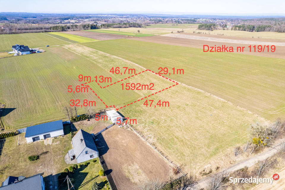 Sprzedaż gruntu 1592m2 Sopieszyno Topolowa sprzedam