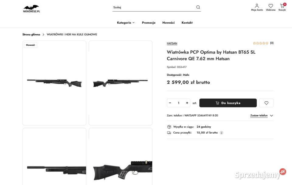 064 Wiatrówka PCP Optima by Hatsan BT65 SL Trzcianka sprzedam