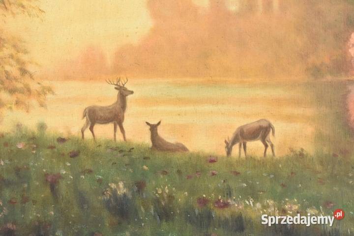 JÓZEF RAPACKI Pejzaż Polski SARENKI Stary Obraz Kraków