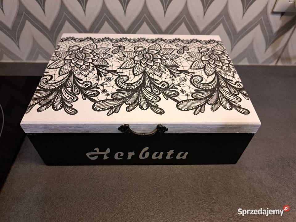 Herbaciarka pudełko drewniane handmade opolskie Kędzierzyn-Koźle