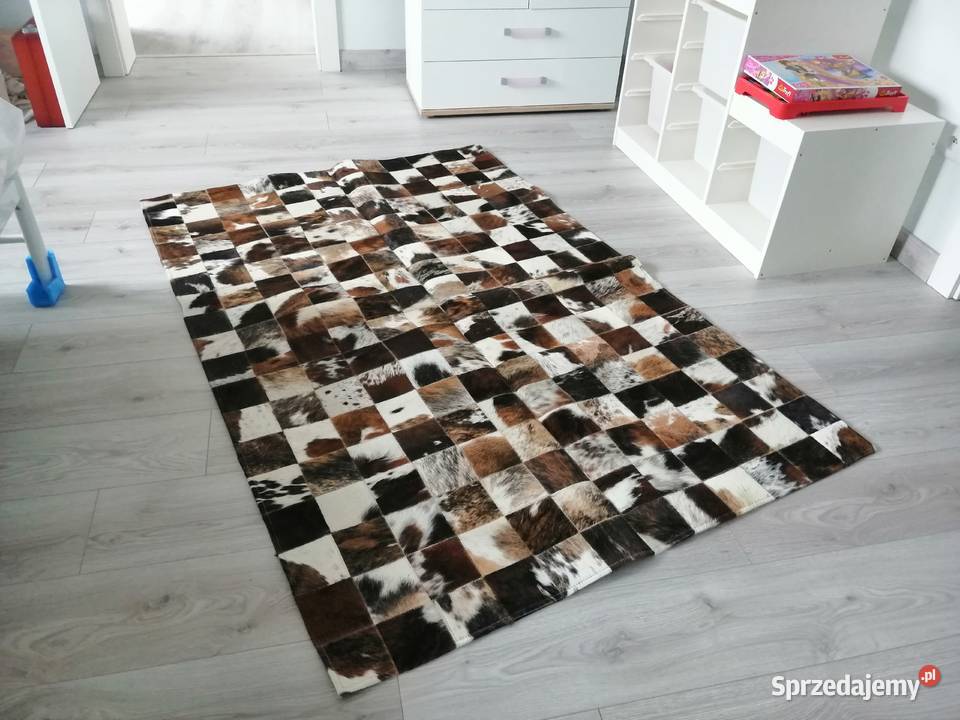 Piękny patchwork z krowy 120180 odcienie brązowego Pościel i koce Zakopane