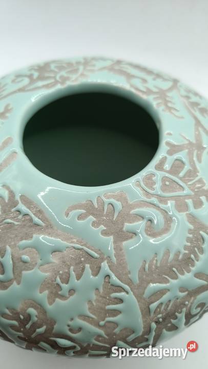 Wazon ceramiczny ornamentowy częściowo Zamość