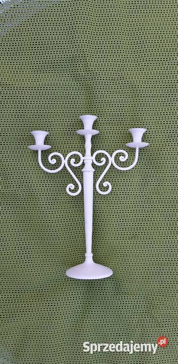 Świecznik 3 ramienny biały 45 mazowieckie sprzedam