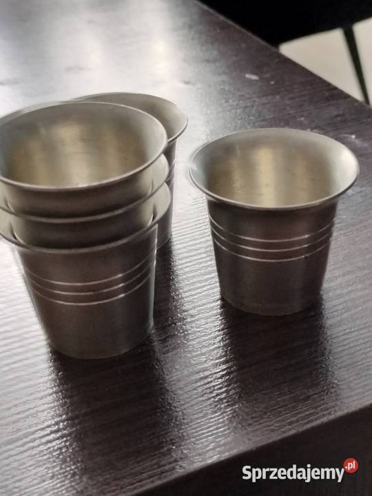 Metalowe kieliszki z cyny stare 5 sztuk Choszczno sprzedam