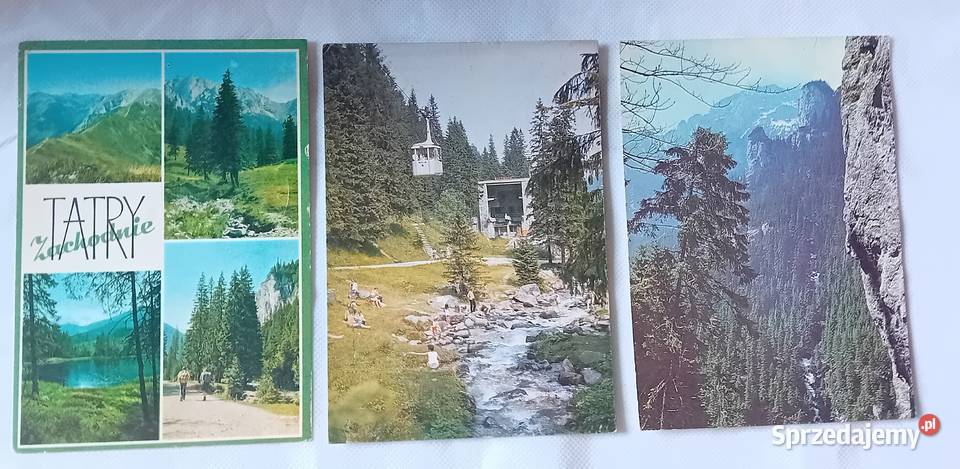 Zestaw 3 pocztówek Tatry Zachodnie KAW 1980 r