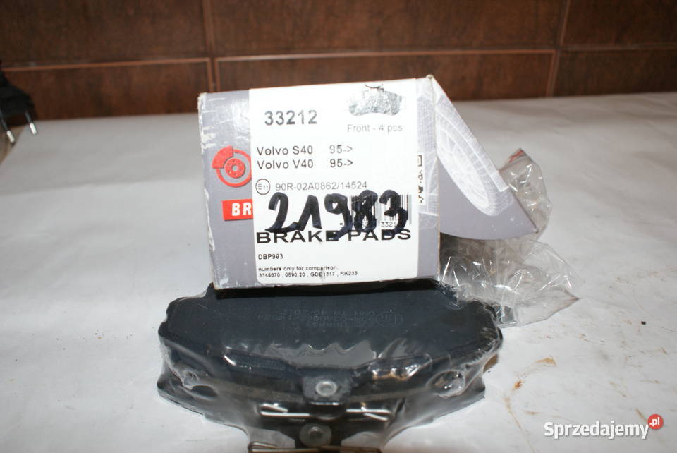 Klocek hamulcowy kpl przód VOLVO S40 I V40 Białobrzegi