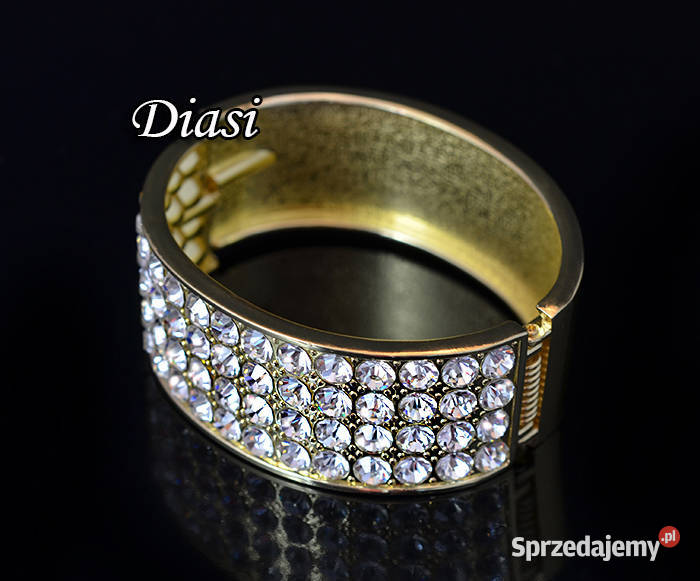 Piękna nowa złota bransoleta Bangle z cyrkoniami Pozostałe Łódź sprzedam