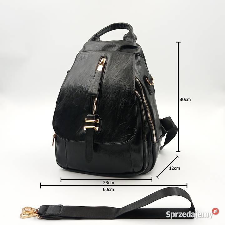 Plecak damski skórzany z klapą Mochila Bolsos Dla kobiet Pozostałe Zawiercie