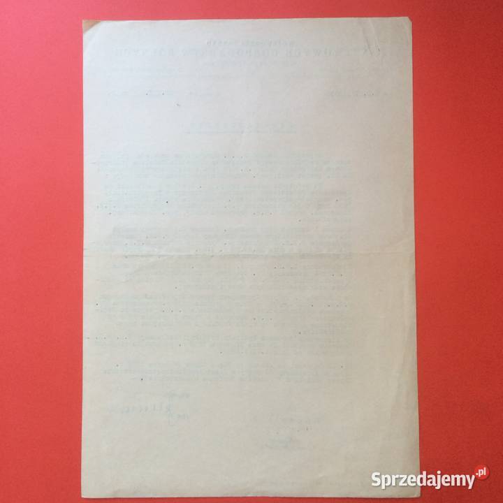 1752 Zaświadczenie Tchórzewski Szczecin sprzedam