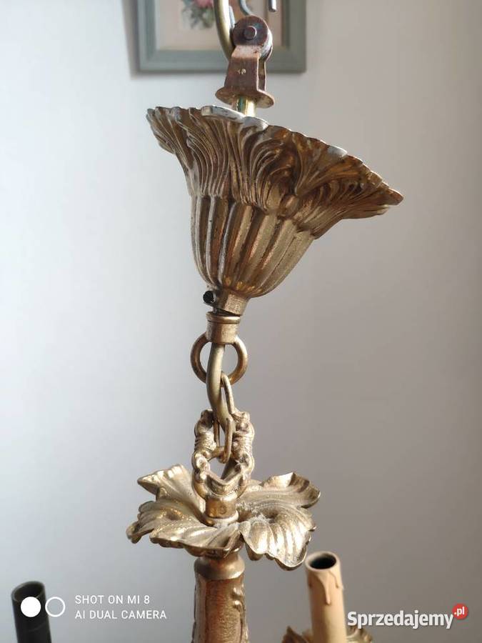 stary mosiężny brązowy francuski żyrandol Kraków