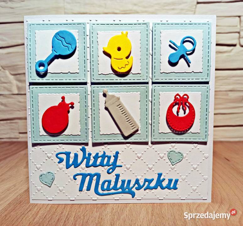 Kartka z okazji narodzin synka ręcznie robiona sprzedam
