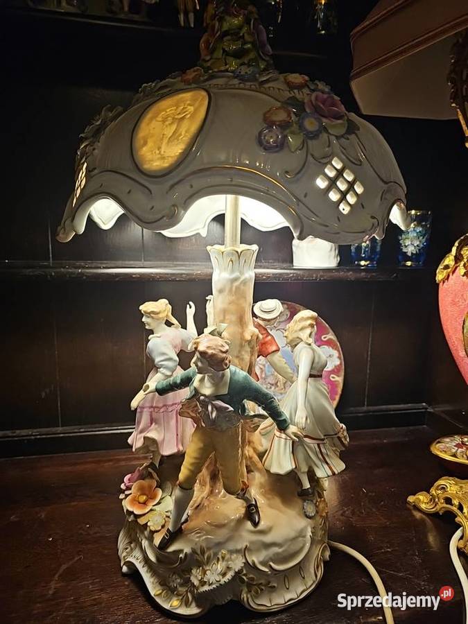 Antyk Lampa Porcelanowa Von Shierholz 60 Łańcut