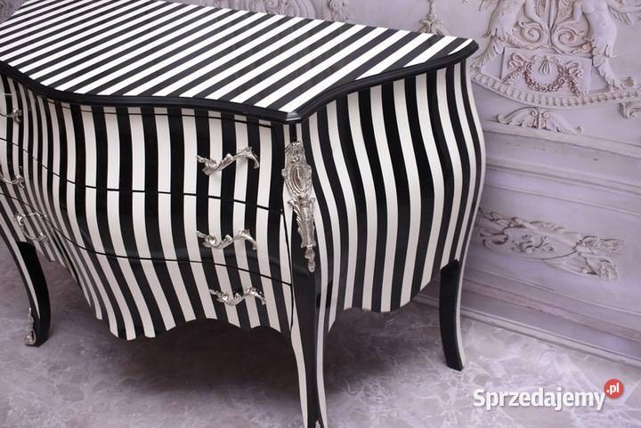 Królewska Biało Czarna Komoda Vintage Szafa Kraków