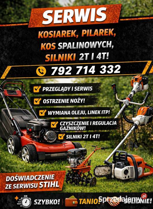 SERWIS kosiarki NAPRAWA pilarki TANIO kosy Toruń
