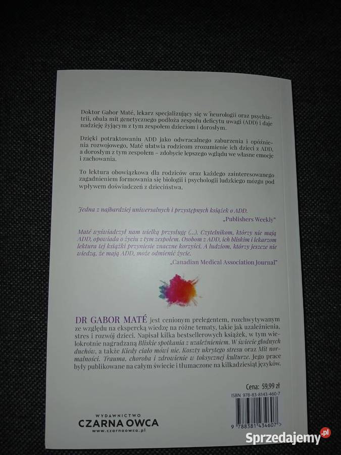Gabor Mate Rozproszone umysły Książki naukowe i popularnonaukowe mazowieckie Warszawa sprzedam