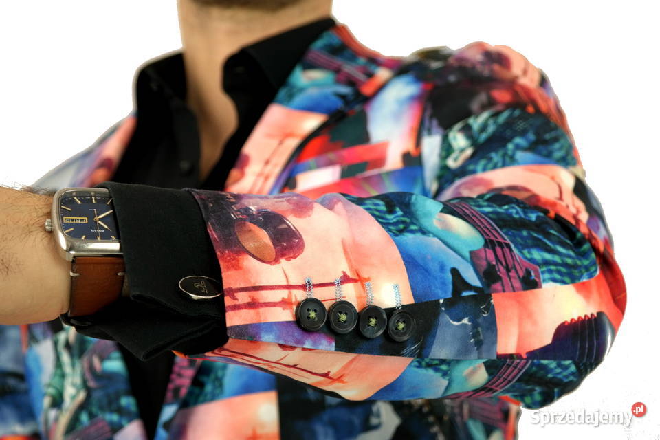 GIOVANNI PERA Marynarka Męska D807 kolorowa Ostrów Wielkopolski