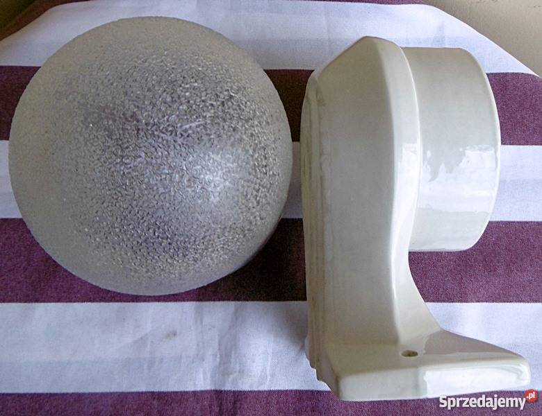 Lampa porcelanowa na ścianę szklany klosz E 27