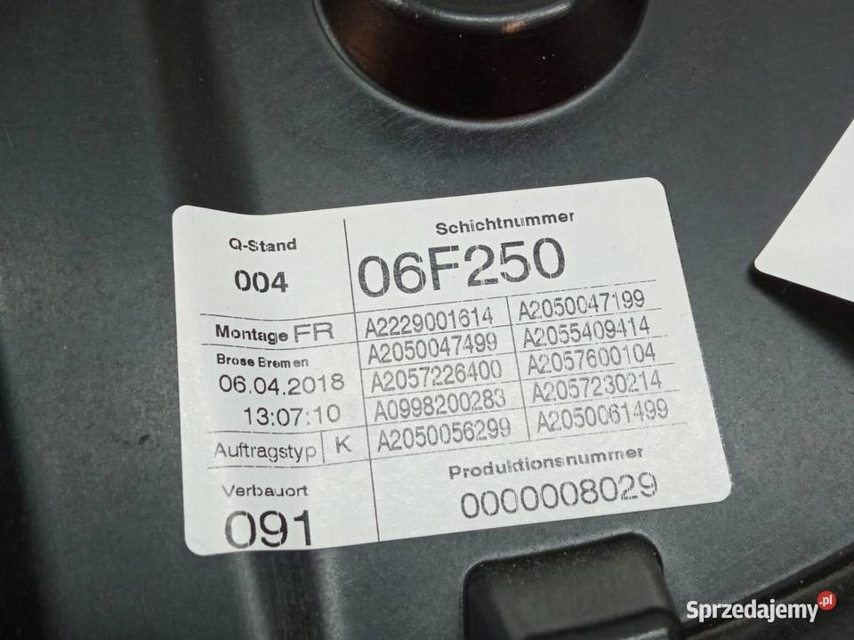 MECHANIZM SZYBY PRAWY PRZÓD A2139069501 sprzedam