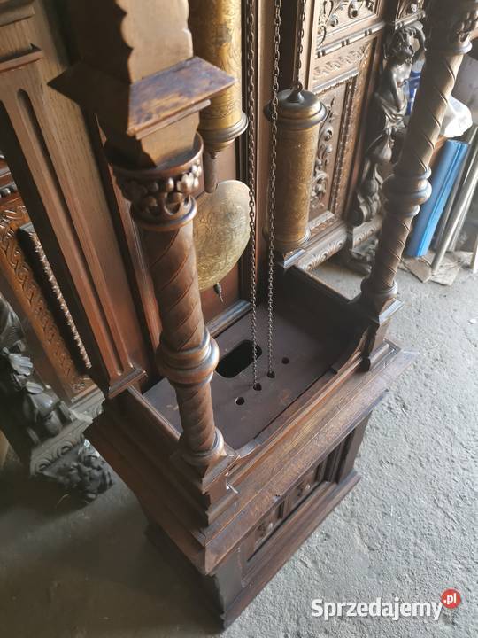 Piękny zegar eklektyczny stojący ok1900r antyk Meble Wałbrzych