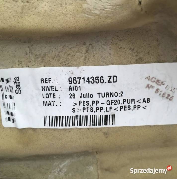 WYKŁADZINA DYWAN TYŁ ŚRODKOWY BERLINGO III