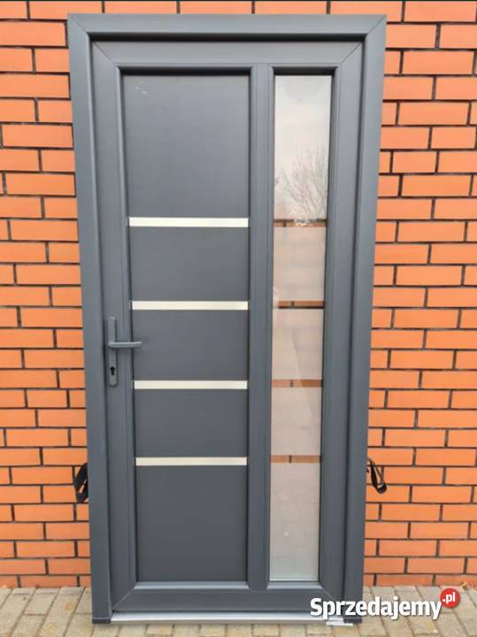 Ciepłe drzwi ozdobne w kolorze antracyt 100x210 Drzwi zewnętrzne Inowrocław