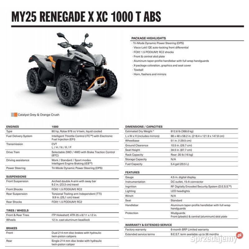 CanAm Renegade XXC T 1000 T3b ABS 2025 5MSA Nowy Sącz