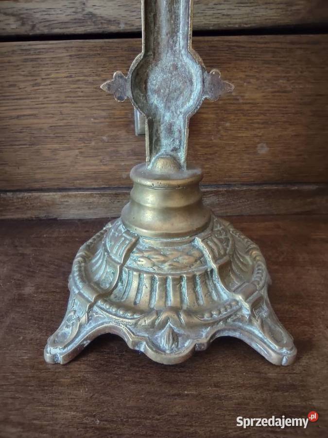 Stary krzyż krucyfiks Francja mosiądz Gniezno