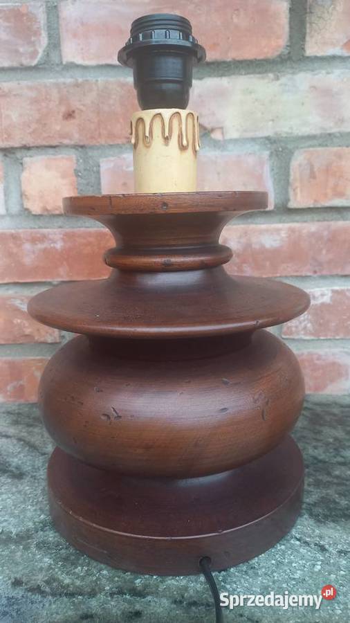 Lampa Lampka drewniana Nocna stołowa gabinetowa Gawroniec