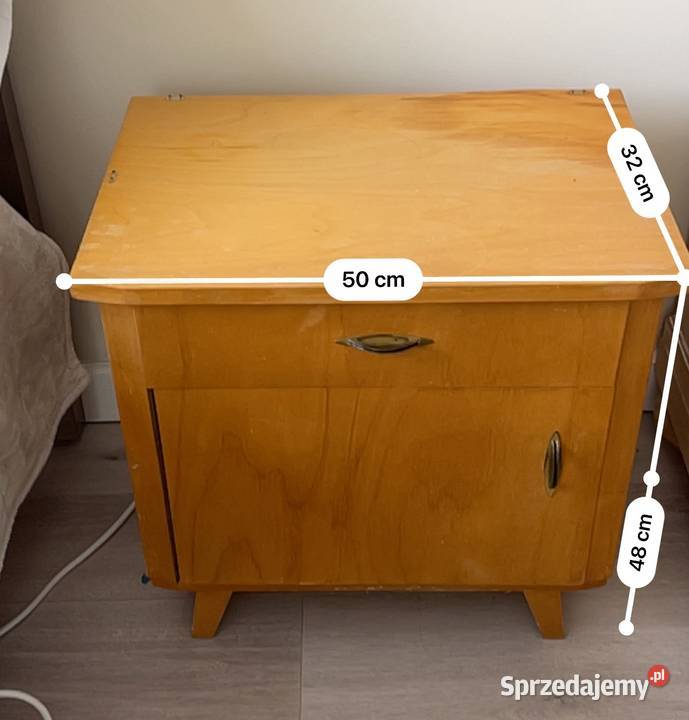 Dwie szafki nocne PRL komplet retro mazowieckie Warszawa
