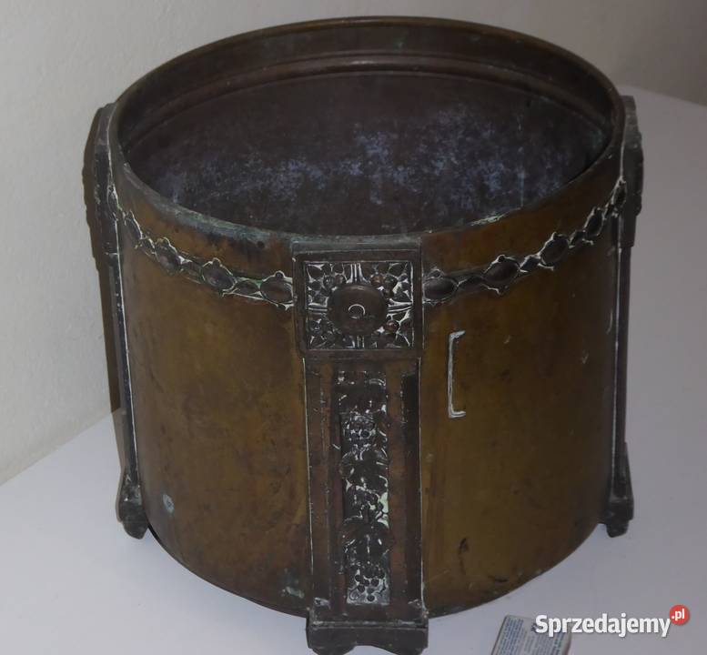 Antyczna Donica z brązu Secesja motyw winorośli Wrocław sprzedam