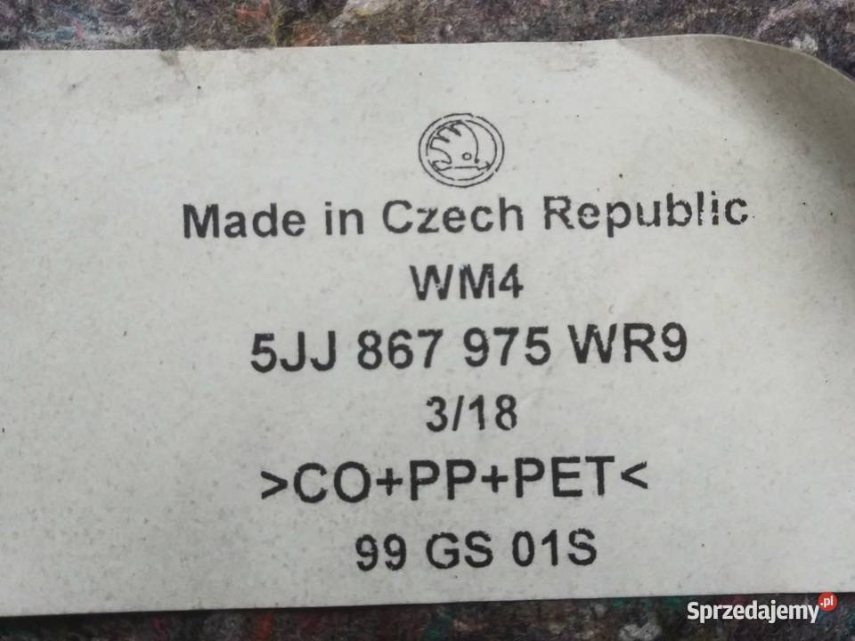 5JJ867975 Skoda Rapid tapicerka bagażnika Tapicerki samochodowe Dębno
