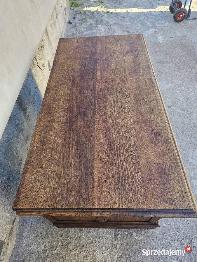 Neorenesansowe biurko gabinetowe z lwami antyk Wałbrzych