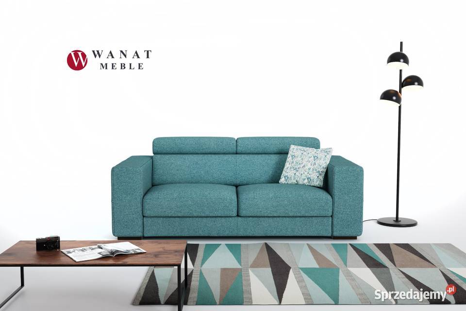Niebieski Nowoczesny Narożnik Tkanina Wanat Warszawa