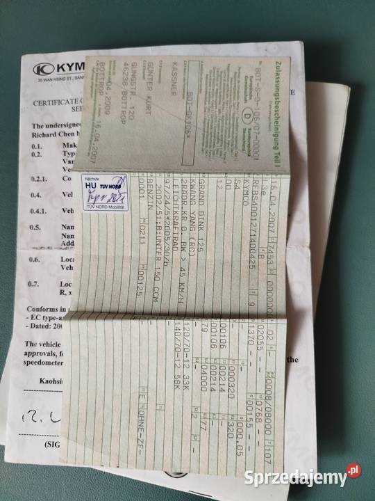 Skuter Kymco Grand Dink 125 na prawo jazdy kat B Rok produkcji 2007