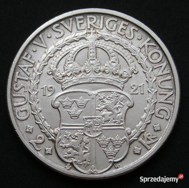 SZWECJA 2 KORONY 1921 SREBRO STAN 12 łódzkie Łódź sprzedam