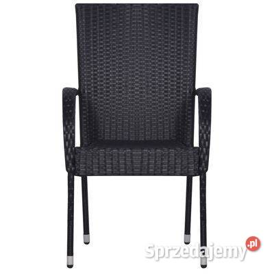 vidaXL Sztaplowane krzesła ogrodowe 4 polirattan Warszawa sprzedam